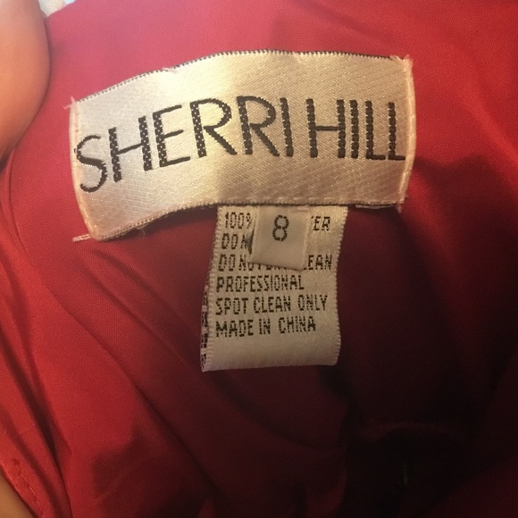 Sherri Hill NWT Red Strapless Rhinestone Mini Satin Dress with Pockets - Size 8 - Picture 12 of 14